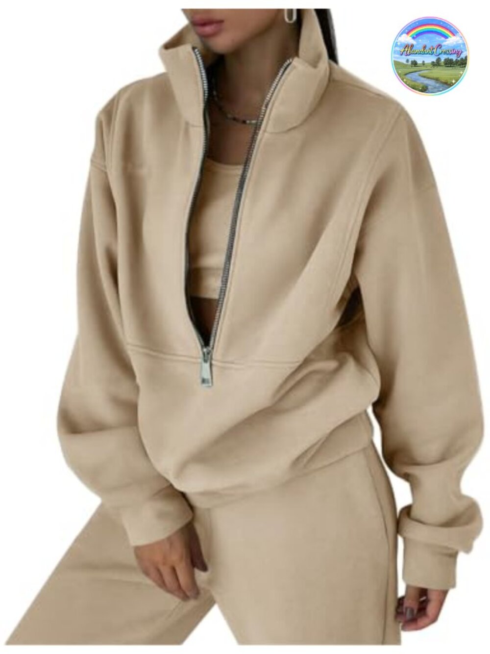 Women's Fleece 2 Piece Tracksuit Half Zip Pullover Jogger Sweatsuit